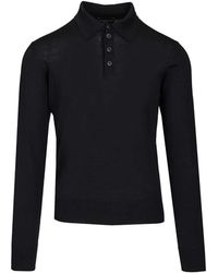 Emporio Armani - Button Polo Sweater - Lyst