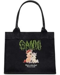 Ganni - Large Pony-Print Tote Bag - Lyst