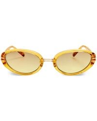 The Attico - X Linda Farrow Ambra Oval-Frame Sunglasses - Lyst