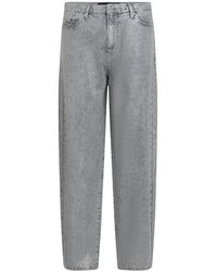KARL LAGERFELD - Coated Python Barrel Jeans - Lyst