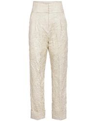 Silvia Tcherassi - Moad Crinkled-Finish Cropped Trousers - Lyst