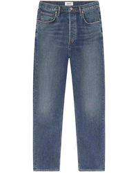 Agolde - 90S Cropped Jeans Met Gesmockte Taille - Lyst
