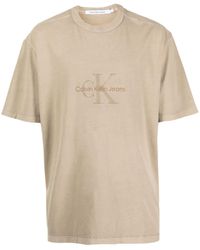 Calvin Klein - Logo-embroidered Cotton T-shirt - Lyst
