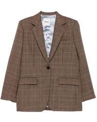 Sandro - Check-Pattern Blazer - Lyst