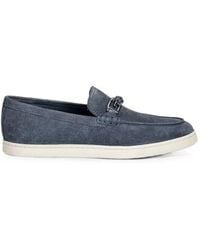 Guess - Heaws Logo-Plaque Suede Loafers - Lyst