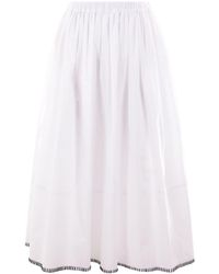 Sara Lanzi - Pleated Cotton Skirt - Lyst