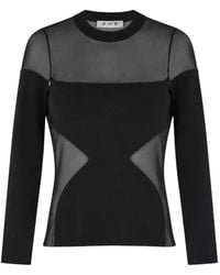 Ph5 - Sheer-Panel Long-Sleeve Top - Lyst