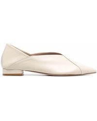 SCAROSSO Pointed Ballerina Shoes - Natural