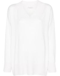Brunello Cucinelli - Jersey con lentejuelas y cuello en V - Lyst