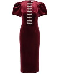 Rebecca Vallance - Robe Mi-Longue Edwiena Ornementée À Manches Bouffantes - Lyst
