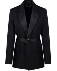 Victoria Beckham - Belted Peaked-Lapel Jacket - Lyst