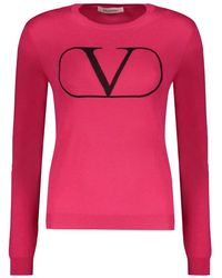 Valentino Garavani - Intarsia-Knit Logo Jumper - Lyst