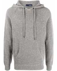 Lardini Fine-knit Hoodie - Grey