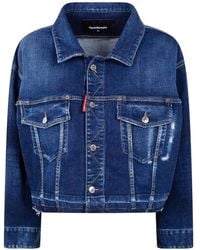 DSquared² - Cropped Jeans Jacket - Lyst