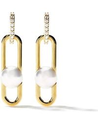 Tasaki - 18Kt Fine Links Collection Line Akoya Pearl And Diamond Earrings - Lyst