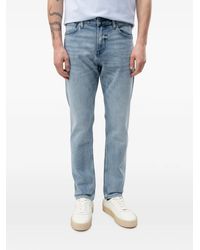 BOSS - Light-Wash Tapered-Leg Jeans - Lyst