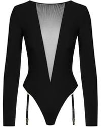 Scandale - Nuit Fauve Mesh-Panel Thong Bodysuit - Lyst