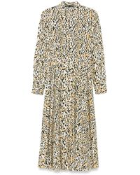 Maje - Leopard-Print Midi Dress - Lyst