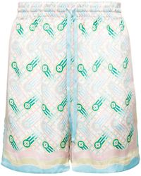 Casablanca - Ping Pong-print Silk Shorts - Lyst