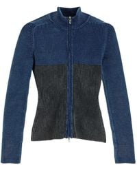 DIESEL - Cardigan Mit Zweifarbigem Denim-Effekt - Lyst