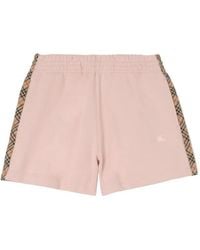 Burberry - Check-Trim Cotton Shorts - Lyst