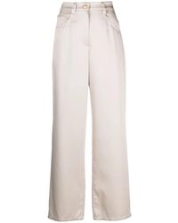 Brunello Cucinelli - High-waisted Wide-leg Trousers - Lyst
