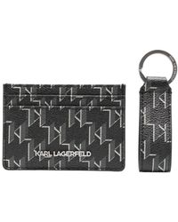 Karl Lagerfeld K/Mono Classic Kartenetui-Set - Grau