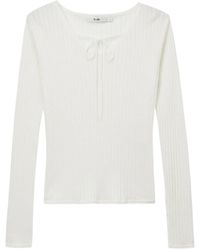 B+ AB - Ribgebreide Top - Lyst
