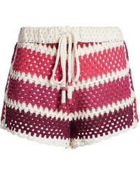 FARM Rio - Striped-Pattern Crochet Shorts - Lyst