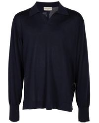 Officine Generale - Long-Sleeve Polo Sweater - Lyst
