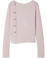 B+ AB - Buttoned Ribbed T-Shirt - Lyst