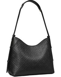 Tory Burch - T Monogram Pebble-Leather Shoulder Bag - Lyst