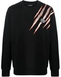 Philipp Plein - Scratch-Print Crew Neck Sweatshirt - Lyst