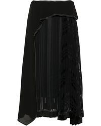 3.1 Phillip Lim - Pleated Draped Panel Midi Skirt - Lyst