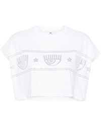Chiara Ferragni - Cropped-T-Shirt mit Nieten-Logo - Lyst