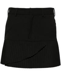 MM6 by Maison Margiela - Pleated Twill Miniskirt - Lyst