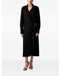 Trussardi - Belted Wrap-Style Midi Dress - Lyst
