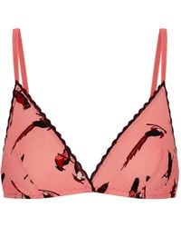 Laura Urbinati - Soutien-Gorge Imprimé À Bords Festonnés - Lyst