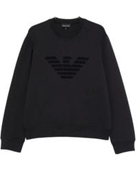 Emporio Armani - Logo-Print Crew-Neck Sweatshirt - Lyst