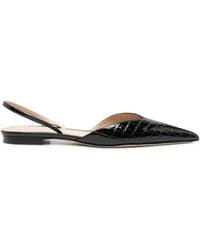 Victoria Beckham - Victoria Angle Croc-Effect Slingback Pumps - Lyst