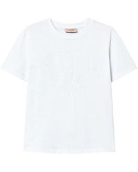 Twinset - T-Shirt Mit Oval T-Stickerei - Lyst