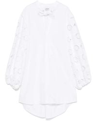 Dondup - Broderie-Anglaise Mini Dress - Lyst