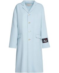 Marni - Logo-patch Single-breasted Coat - Lyst