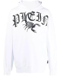 Philipp Plein - Logo-Print Long-Sleeve Hoodie - Lyst
