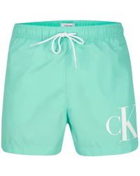 Calvin Klein - Logo-Print Swim Shorts - Lyst