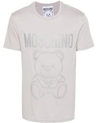 Moschino - T-Shirt mit gummiertem Logo - Lyst