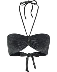 KARL LAGERFELD - Metallic Bandeau Bikini Top - Lyst