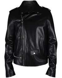 Philipp Plein - Zip Leather Biker Jacket - Lyst