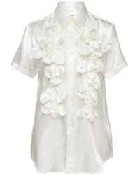 Comme des Garçons - Ruffle-Trimmed Satin Shirt - Lyst