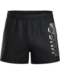 HUGO - Logo-Detail Drawstring Swim Shorts - Lyst